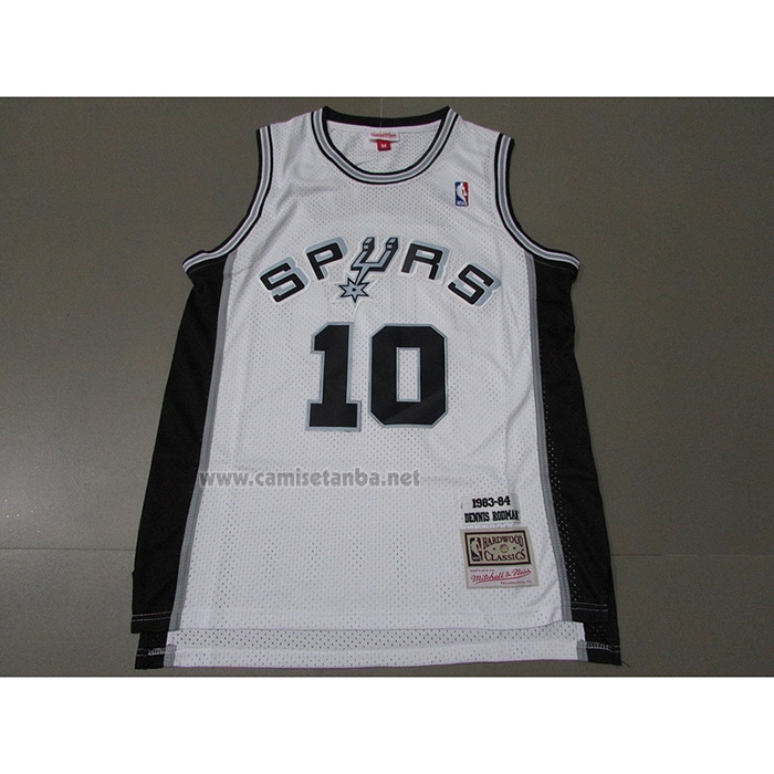 Camiseta San Antonio Spurs Dennis Rodman #10 Mitchell & Ness 1983-84 Blanco
